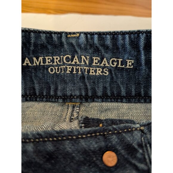 American Eagle Outfitters Womens High-Waisted Button-Fly Distressed Denim Shorts - Picture 3 of 5